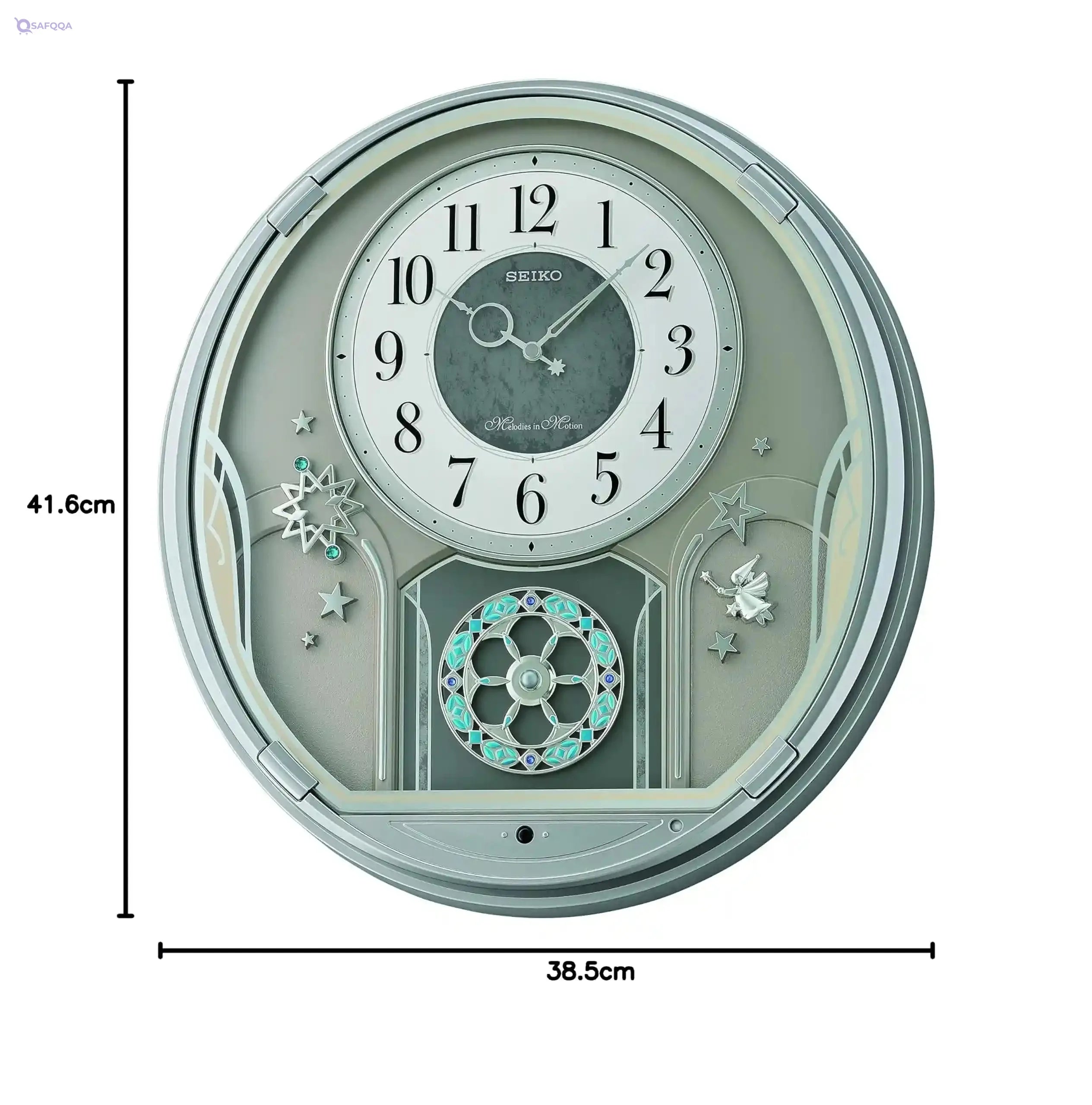 Seiko Wall Clock QXM375S -Analog Metalic Silver Color & Grey Dial Melodies in Motion Wall Clock - Safqqa Egypt