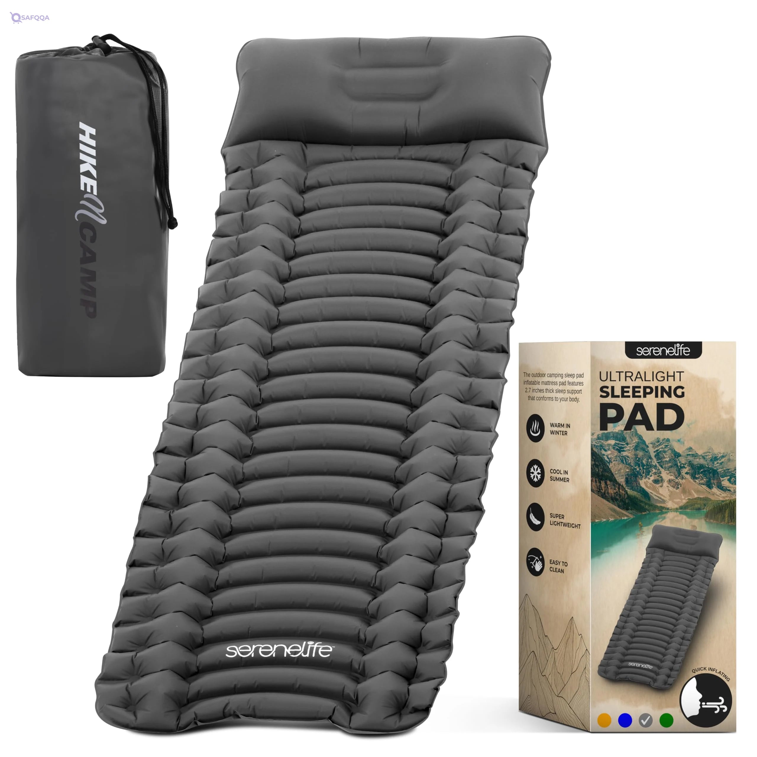 SereneLife Backpacking Air Mattress – Portable Sleeping Pad - Safqqa