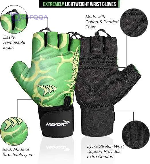 Mayor Pluto Exercise/. Gym Gloves with Wrist Support for Workout Training Gloves Exercise Fitness, Hanging, Pull Ups, Suitable for Dumbbells & Cycling - Safqqa Egypt