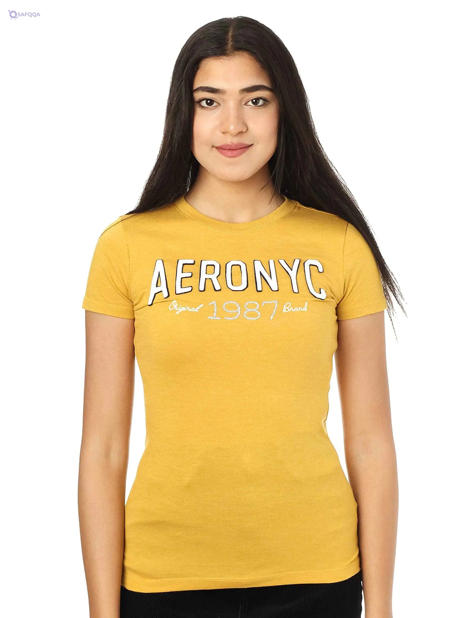 Aeropostale Contrast Print Short Sleeves T-Shirts for Women - Safqqa Egypt