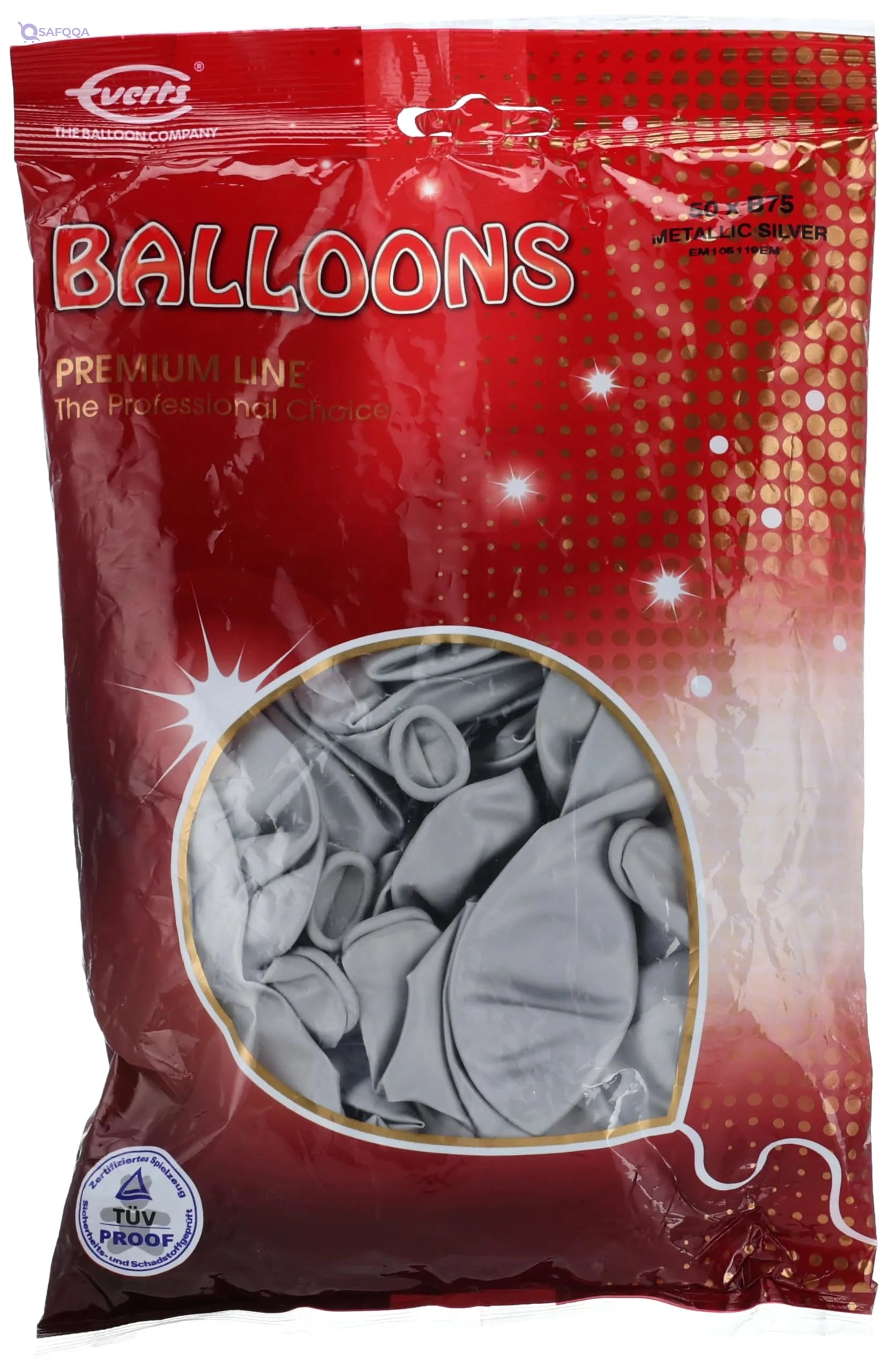 Verts Balloons Set ,50 Pieces, Silver Made from durable and flexible material - Safqqa