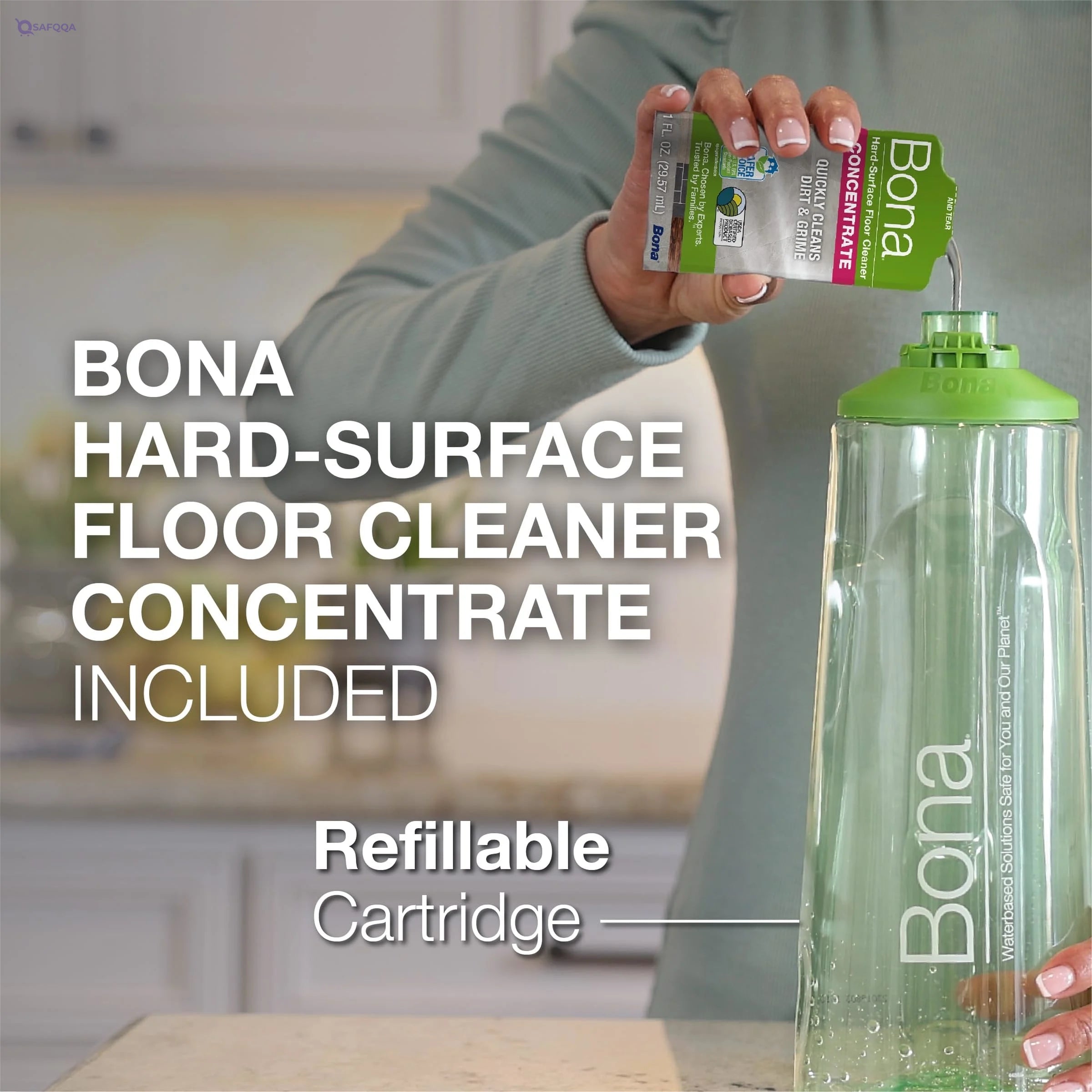 Bona Premium Spray Mop with Bona Multi-Surface Floor Cleaner Concentrate, for Stone Tile Laminate & Vinyl - Safqqa