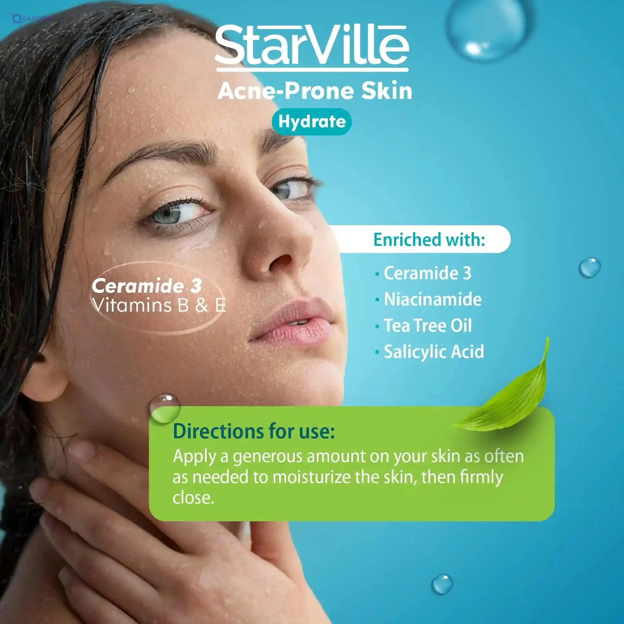 Star Ville Acne skin Hydrating Gel 200 gm - Safqqa