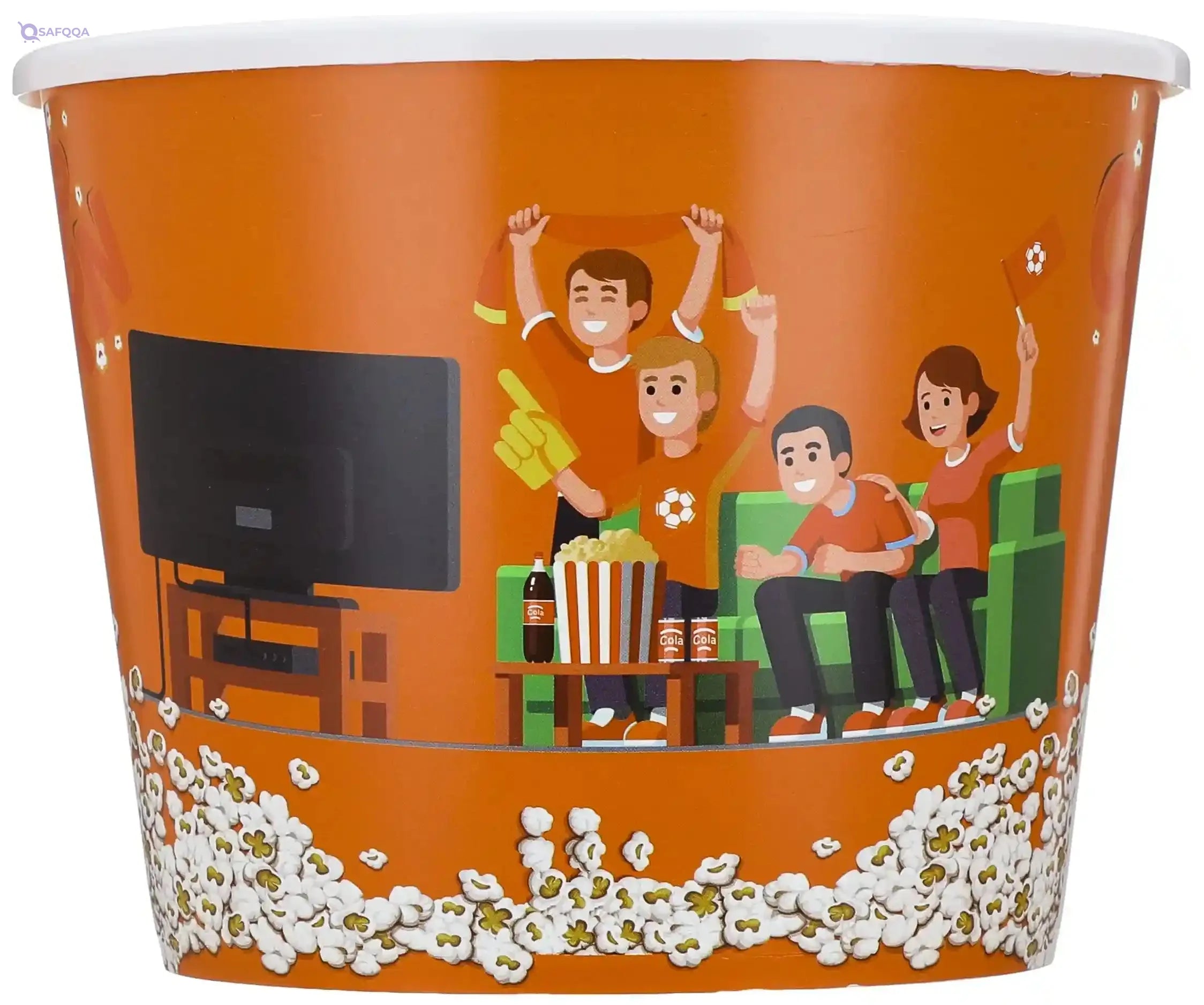 Merwy AK-577 Plastic Round Popcorn Bucket for Home - Multi Color - Safqqa Egypt