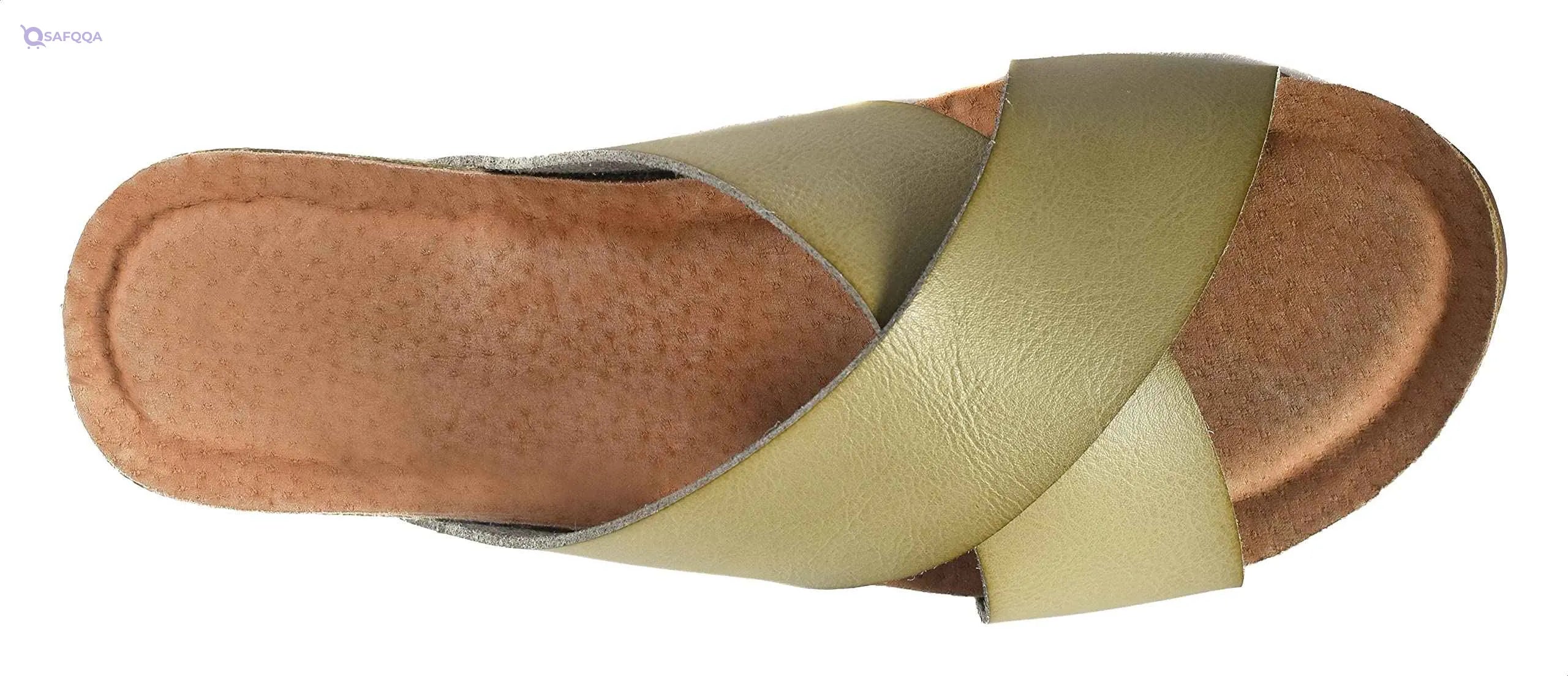 Pixi Faux Leather Cross Strap Open Front Wedge Slipper For Women - Safqqa Egypt