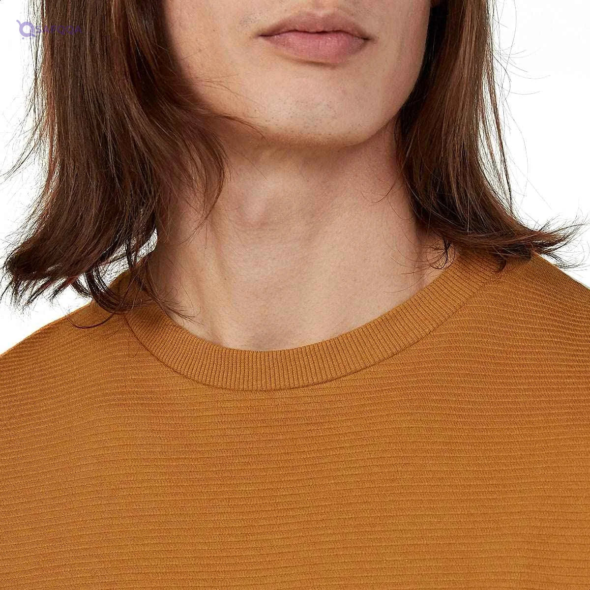 Ribbed Short Sleeves Crew Neck T-shirt for Men - Safqqa Egypt