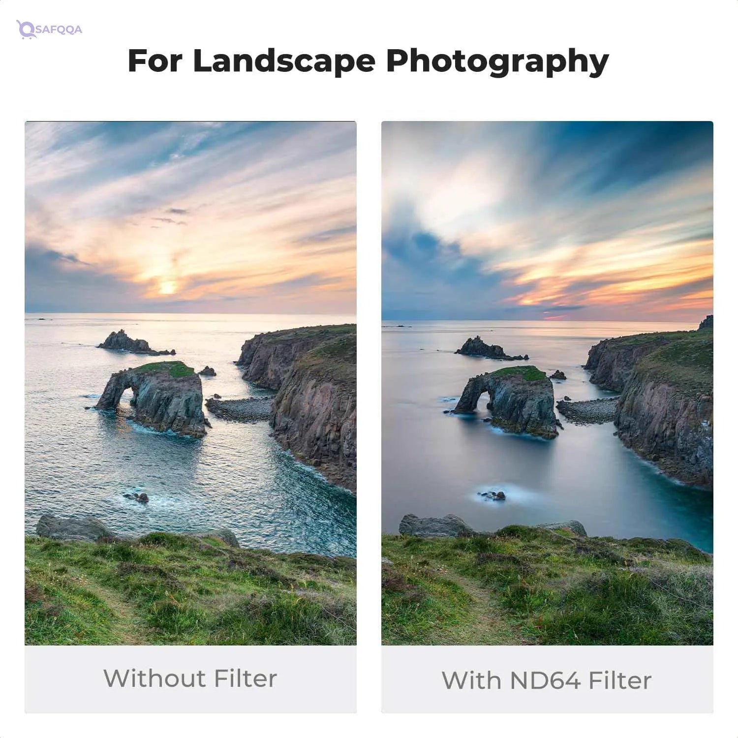 K&F Concept 100mm ND64 Square Filter Ultra Slim HD 20 Layer Neutral Density 6 Stop Optical Glass Compatible with Cokin Z - Safqqa