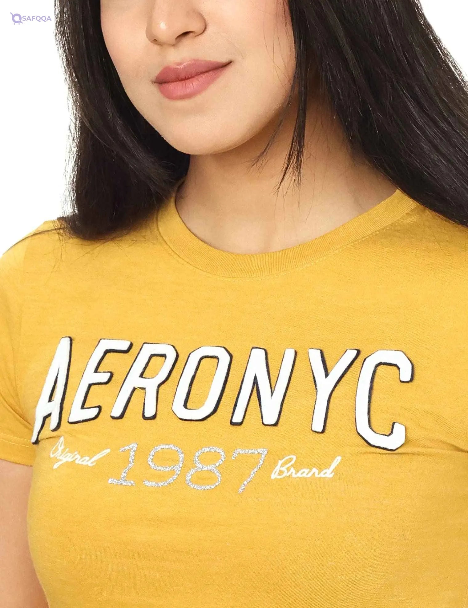 Aeropostale Contrast Print Short Sleeves T-Shirts for Women - Safqqa Egypt
