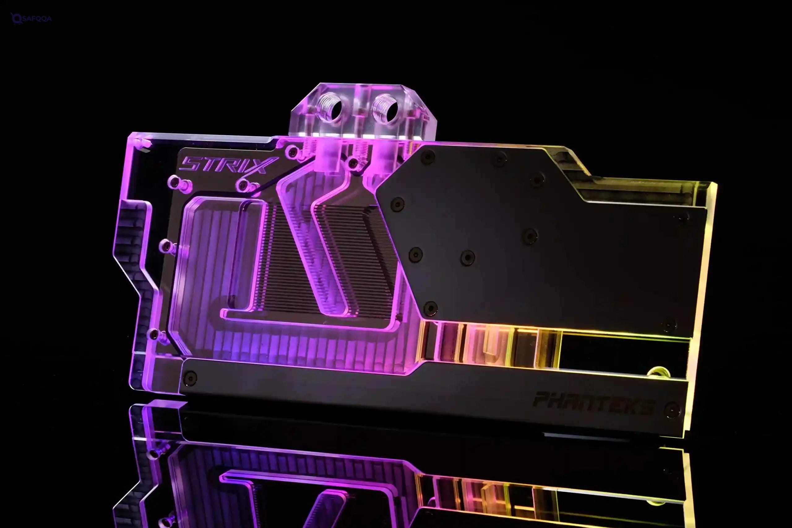 Phanteks (PH-GB2080TiAS_CR01) Glacier G2080Ti Strix GPU Full Waterblock for RTX 2080/2080Ti - Nickel-Plated, Acrylic, Addressable RGB, Mirror Chrome - Safqqa