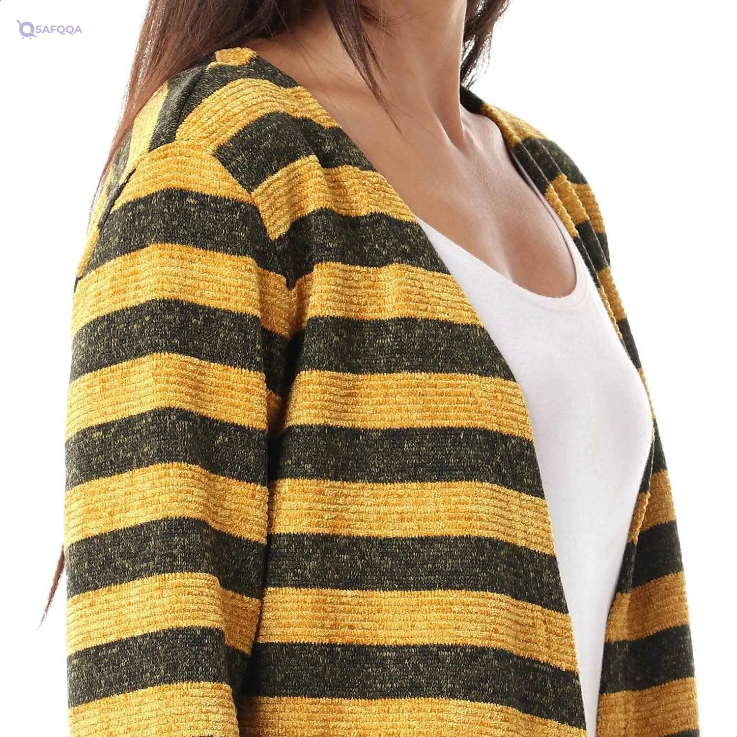 Jamila Front Pockets Long Sleeves Open Cardigan For Women,Elegant open-front design for easy layering. - Safqqa