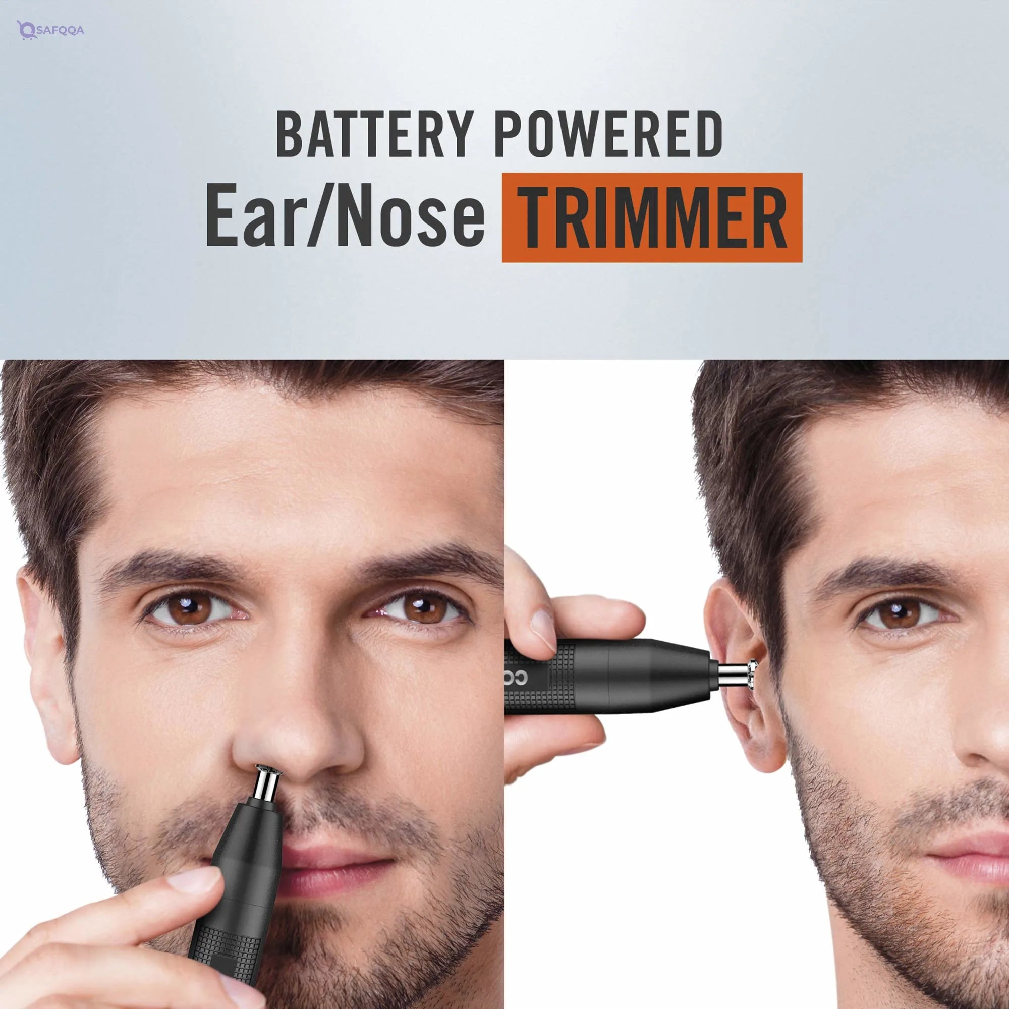 ConairMan Nose Hair Trimmer for Men, For Nose, Ear, and Eyebrows, Patent 360 Bevel Blade for No Pull, No Snag Trimming Experience, Cordless Trimmer 2 piece Set with Detail and Shaver Attachments - Safqqa