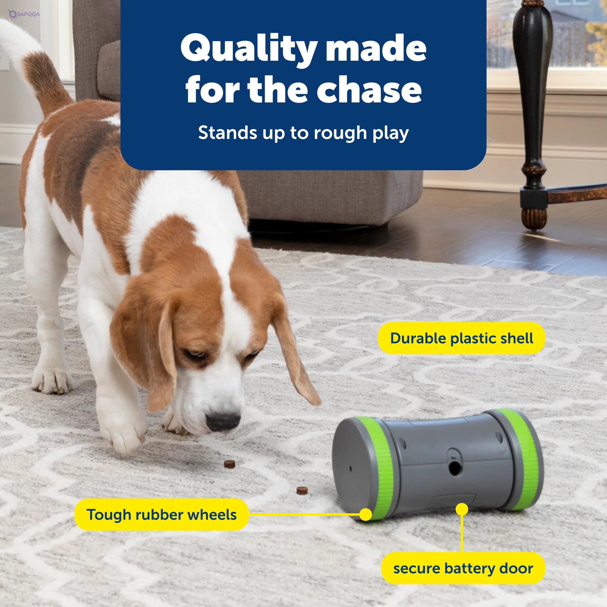 PetSafe Kibble Chase Interactive Dog Toy – Electronic Treat Dispenser & Slow Feeder - Safqqa