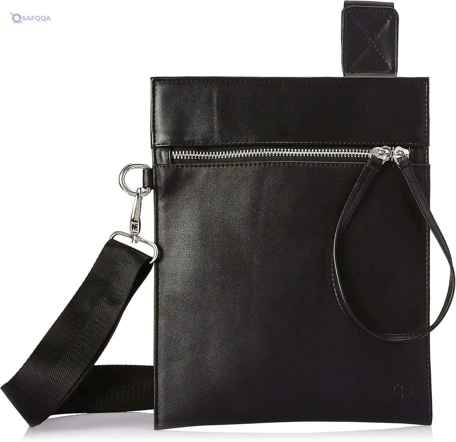 34 By Amr Diab Men's Crossbody Bag with Small Logo and Zipper - Black, One Size - Safqqa Egypt