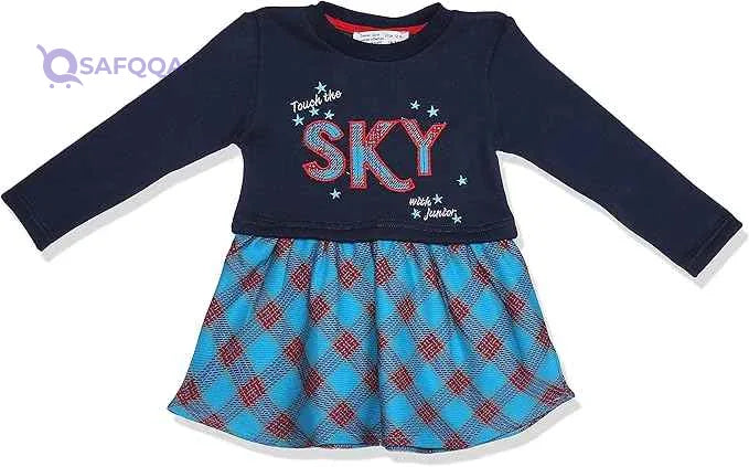 Junior Baby Girls' Cotton Blend Dress (Model: 222105601) – Stylish and Comfortable - Safqqa Egypt