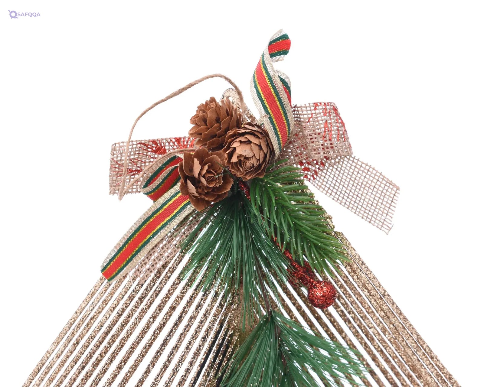 Generic  Plastic Medium Christmas Tree Ornament With Rhombic Shaped And Hollow Lines Design Add More Entertaining For Party Atmosphere - Safqqa