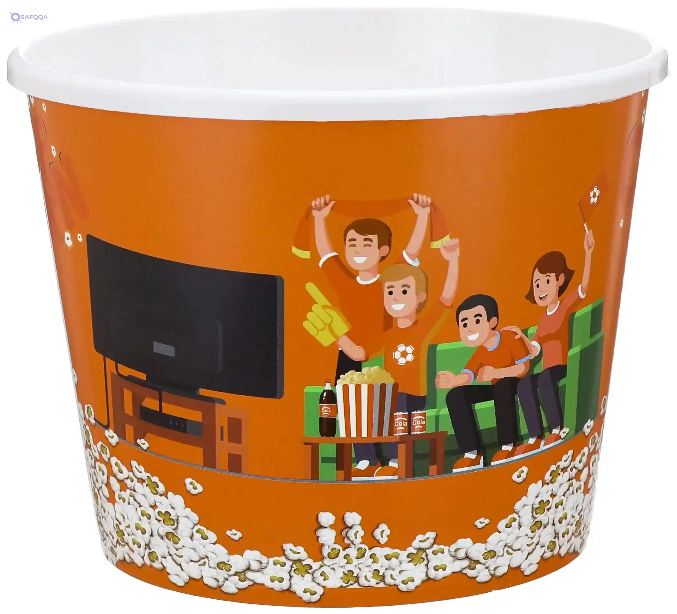Merwy AK-577 Plastic Round Popcorn Bucket for Home - Multi Color - Safqqa Egypt