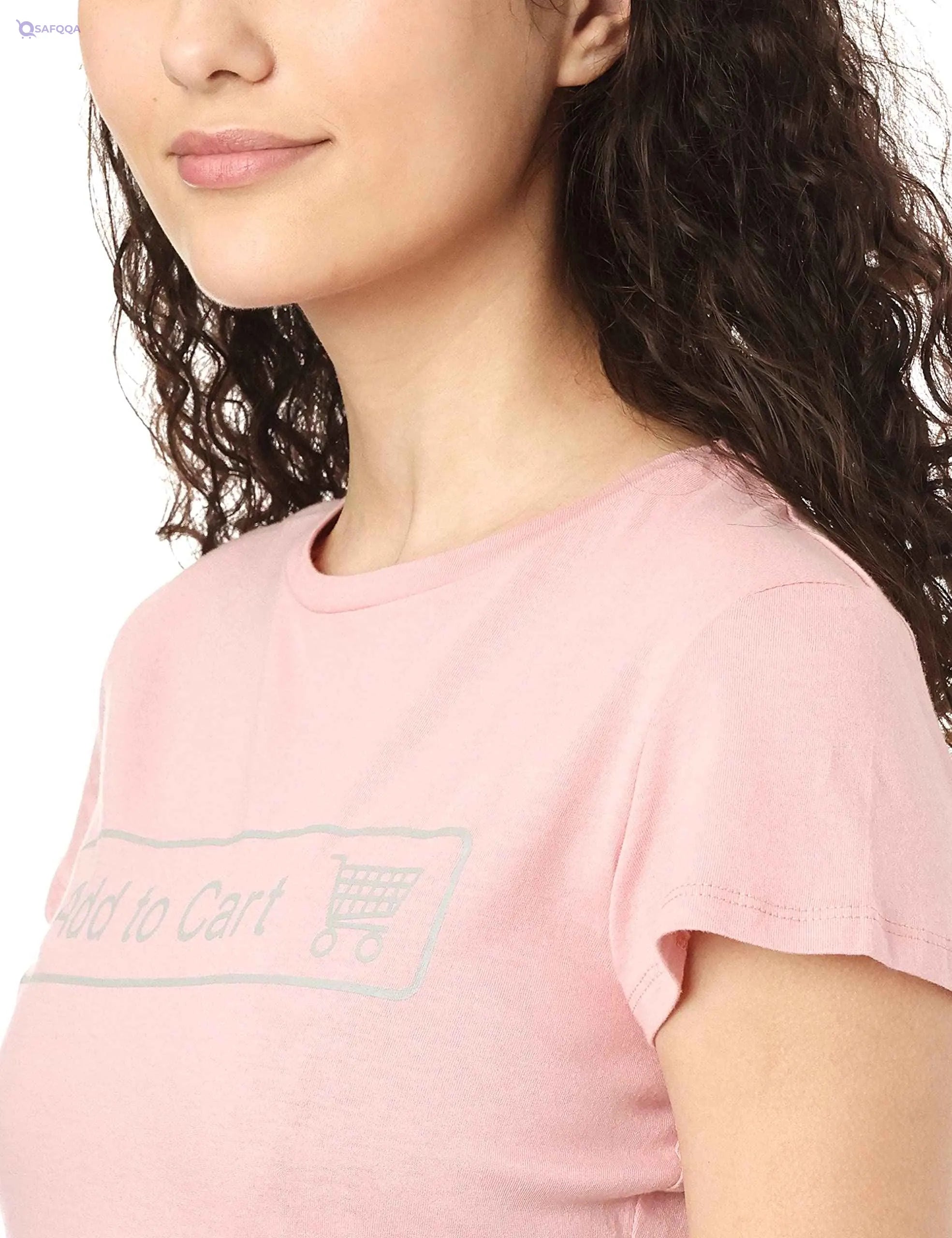 Splash Front Print Short Sleeves Cotton T-Shirt for Women - Safqqa Egypt