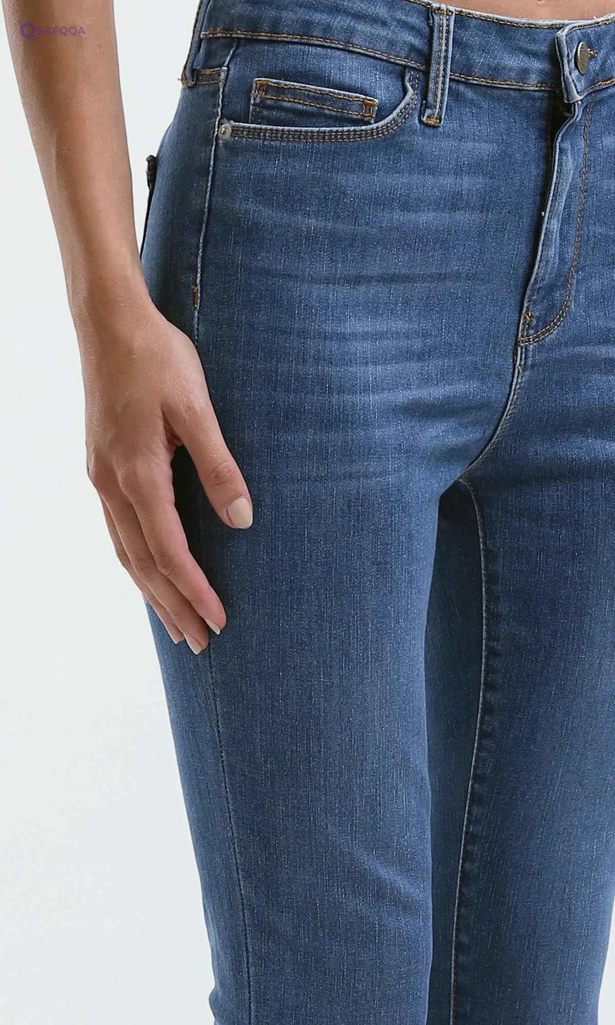 Ravin Womens Light Vintage Blue Solid Skinny Jeans Pants - Safqqa Egypt