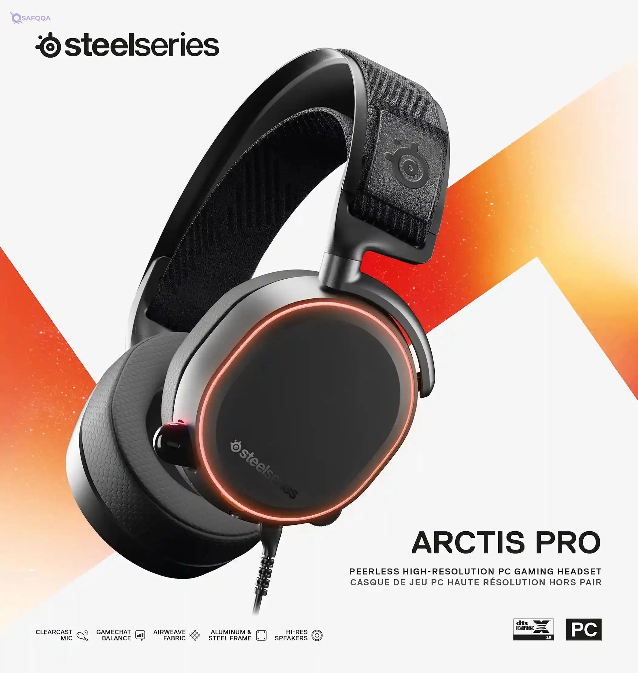 SteelSeries - Gaming Headset - Hi-Res Speaker Drivers - DTS Headphone:X v2.0 Surround - Black - Safqqa