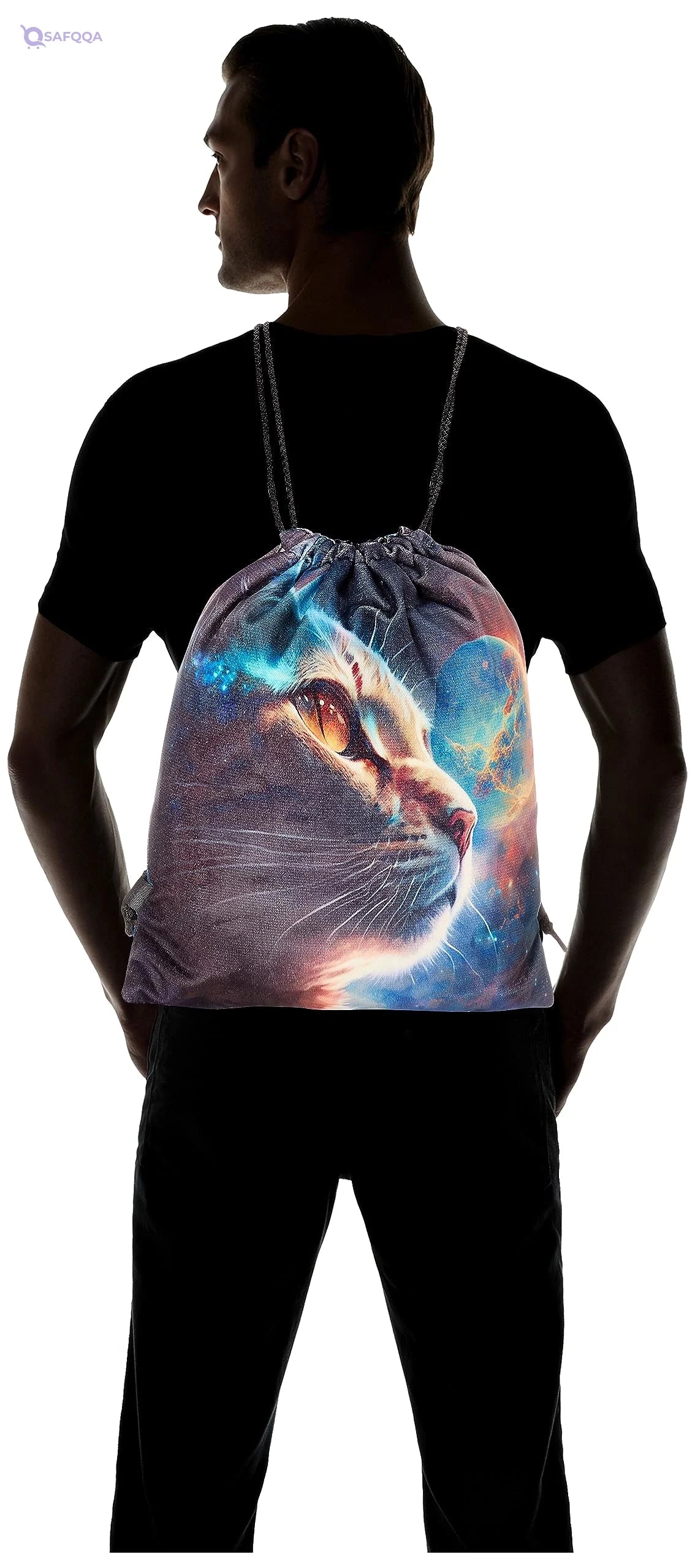 TAT DRAWSTRING BAG - 752, MultiColor, Large - Safqqa