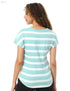 Dockland Stripped T-Shirt For Women,Classic striped design for a timeless look. - Safqqa