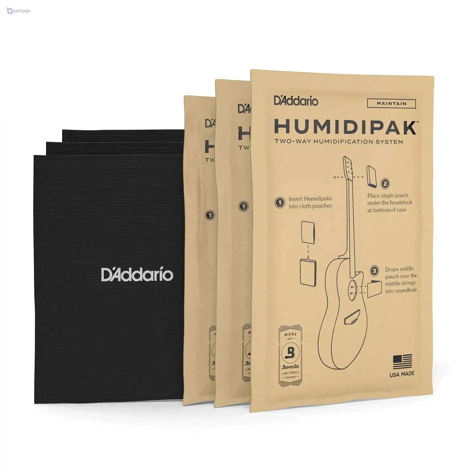 D'Addario Planet Waves PW-HPK-01 Humidipak Automatic Humidity Control System for Guitar, Black - Safqqa