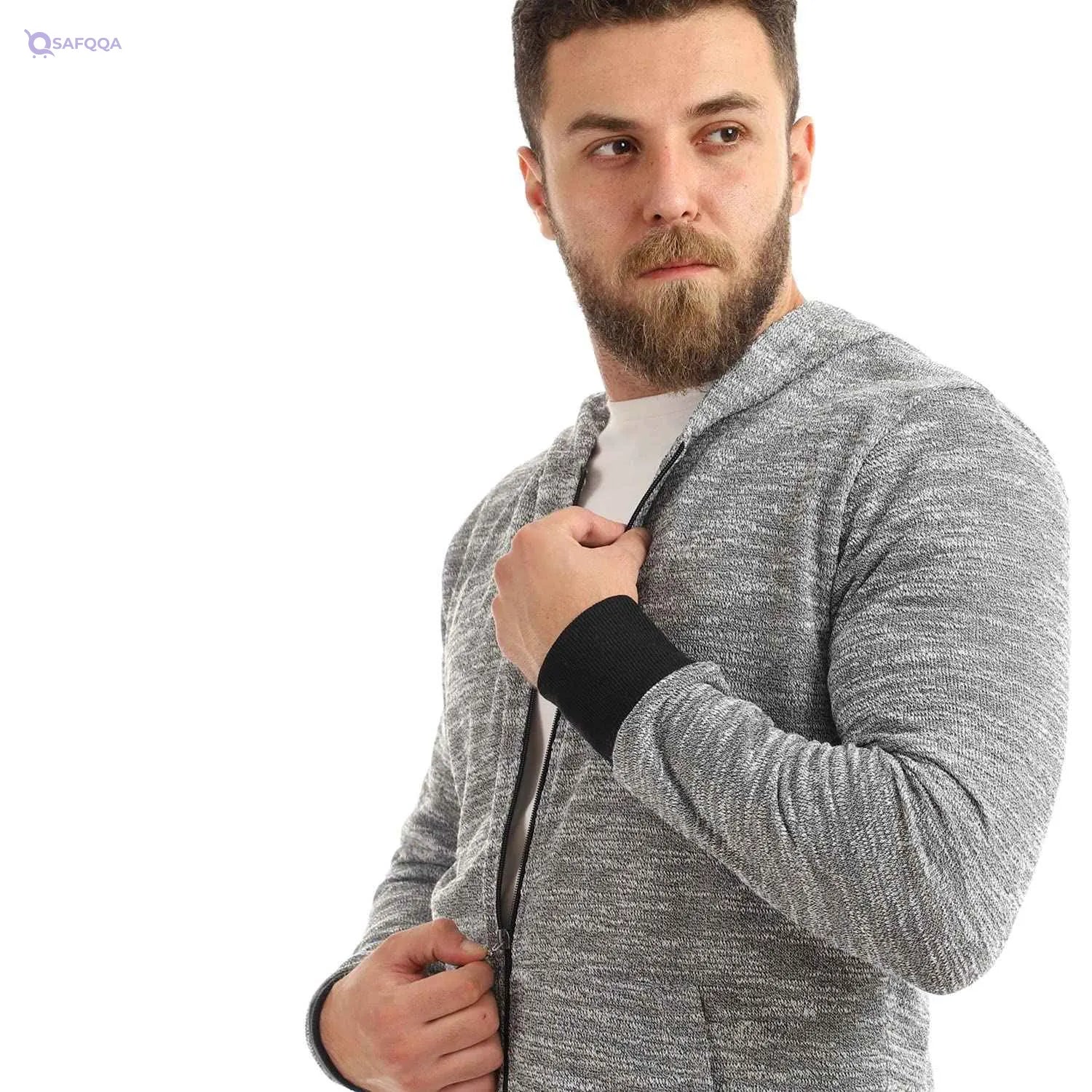 Off Cliff Zipper Jacket For Men,Two or more side pockets for secure storage of essentials or hand warming.. - Safqqa