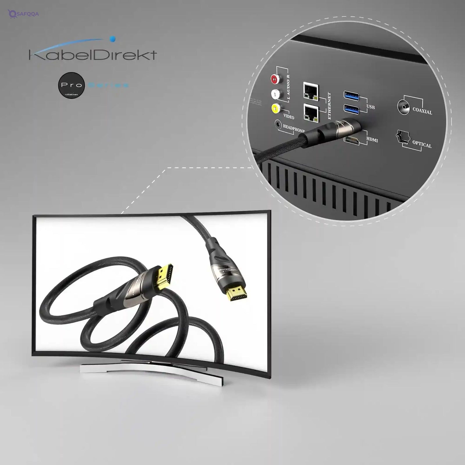 KabelDirekt 434 0.5m HDMI Cable 4K / Cord compatible with (HDMI 2.0a/b, 2.0, 1.4a, Cable, to HDMI, 4K@60HZ,1080p FullHD, UHD, Ultra HD, 3D, High Speed Ethernet - Safqqa