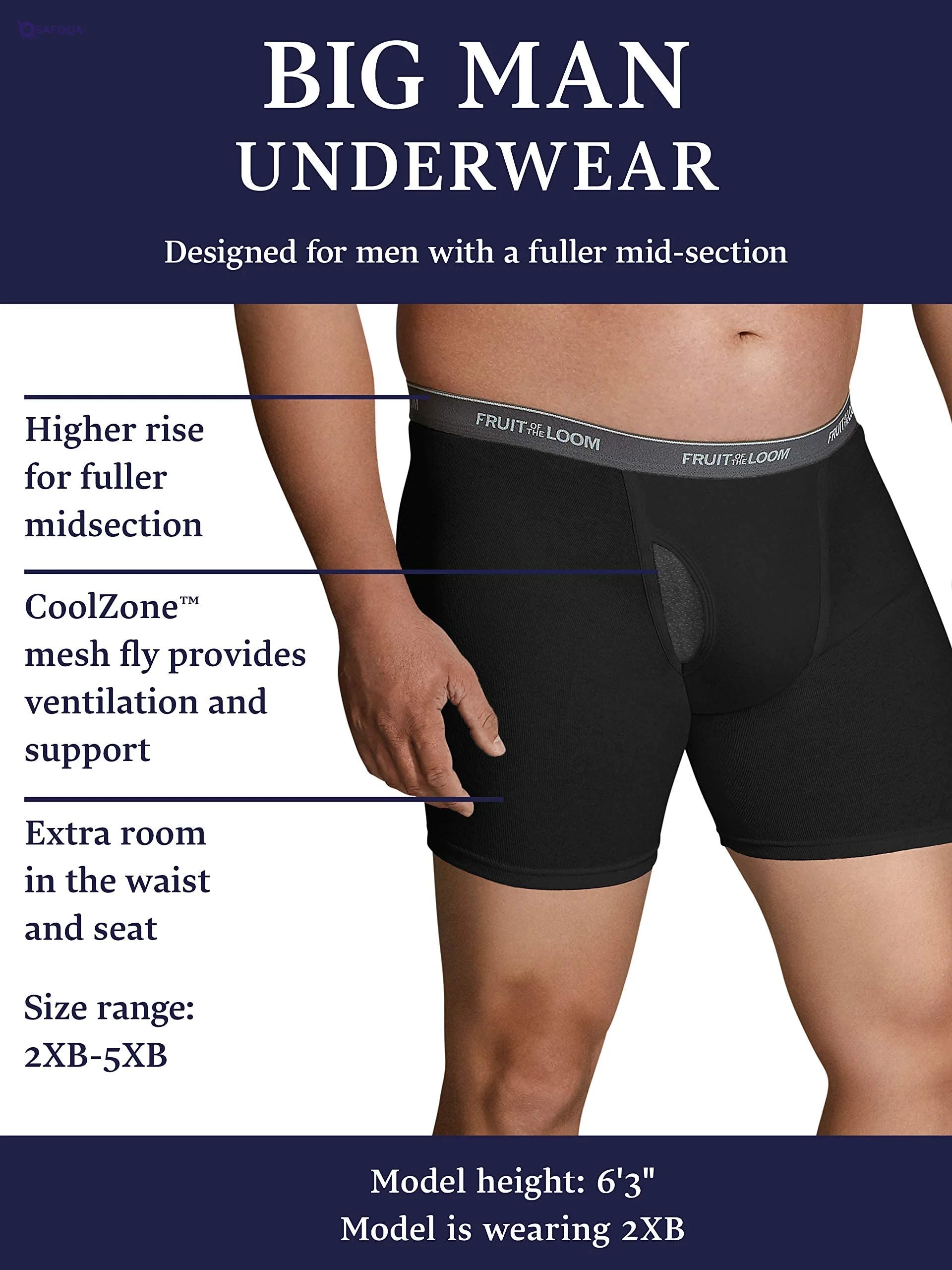 Fruit of the Loom Men’s Comfortable Boxer Briefs - Safqqa
