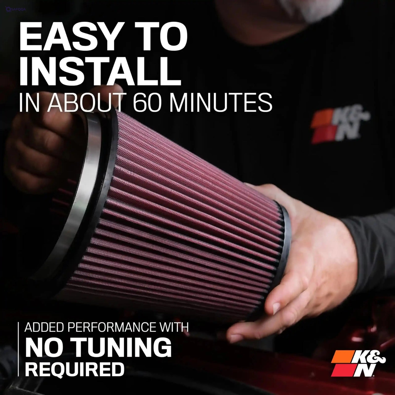 K&N 63-9025 Washable and Reusable Car Performance Intake Kit - Safqqa