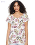 Matalan Blouse for Women Pattern Short Sleeves Round Neck Soft and lightweight fabric - Safqqa