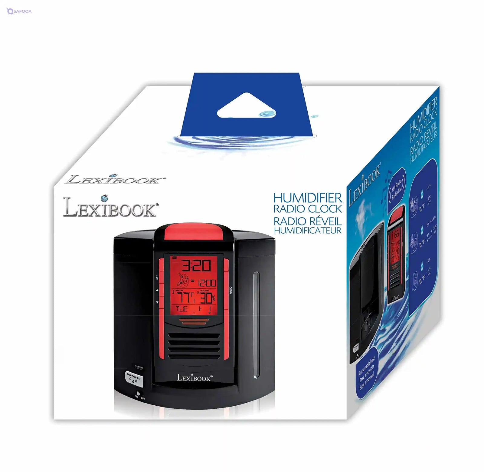 Lexibook - RL2000 - Radio Digital, Black, One Size, Modern, Unisex, Multi-Display, Tabletop, AC/Battery Powered, Clock - Safqqa