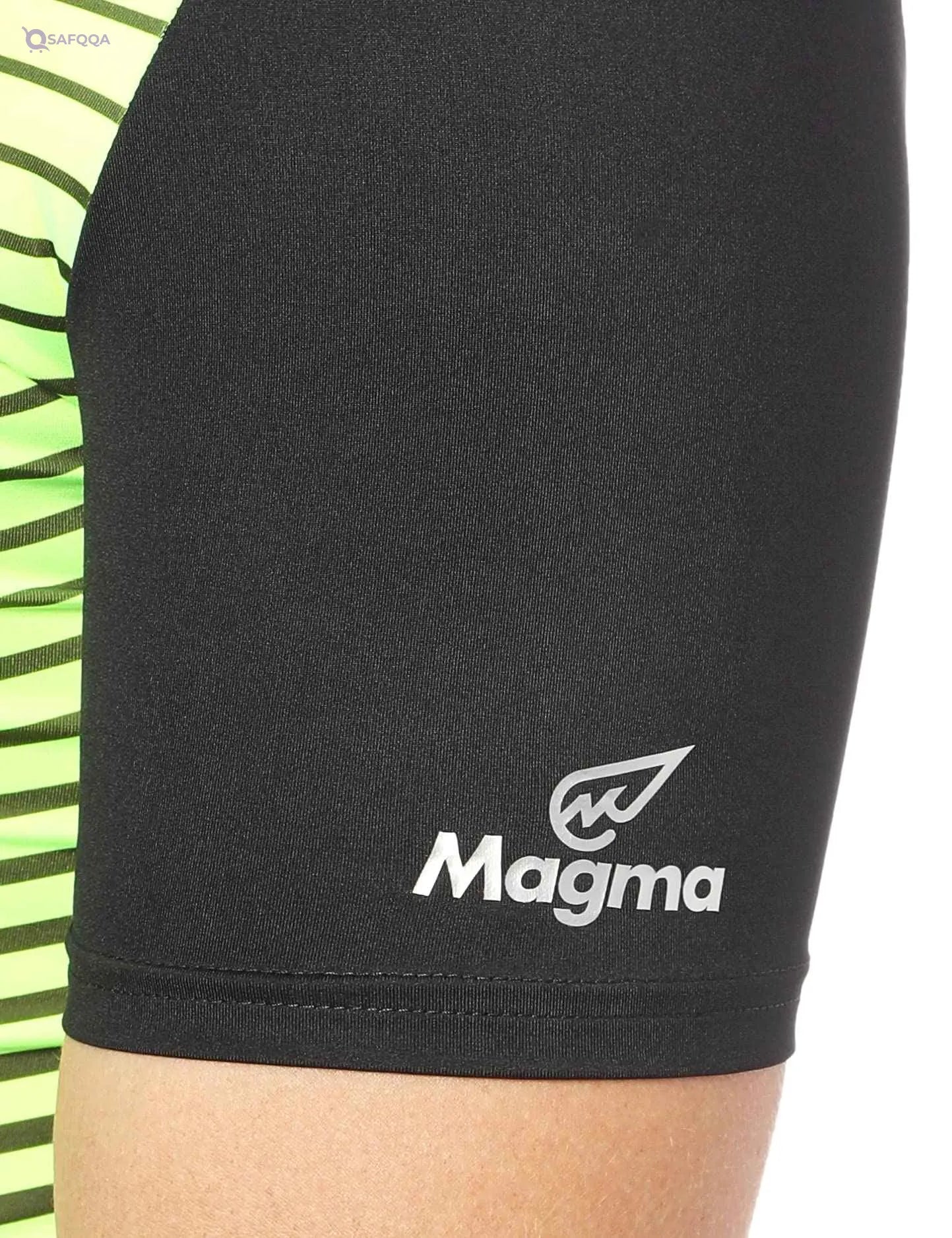 Magma Patterned Two-Tone Front Logo Round Neck Slim-Fit Short Sleeves Sports T-Shirt for Men - Safqqa Egypt