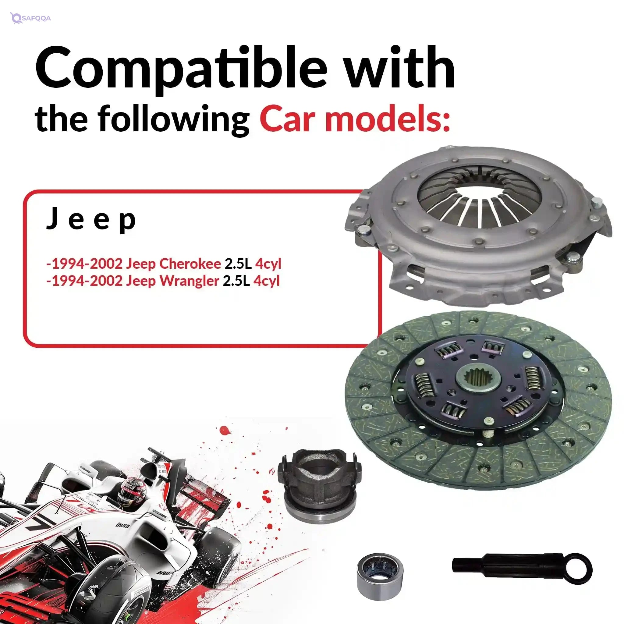 Southeastclutch Clutch Kit Compatible With Tj Wrangler Cherokee Base Se Rio Grande S Sport Utility 2-Door 1994-2002 2.5L 150Cu. In. L4 Gas Ohv Naturally Aspirated (4 Cylindersl4, 2.5L; 01-040) - Safqqa