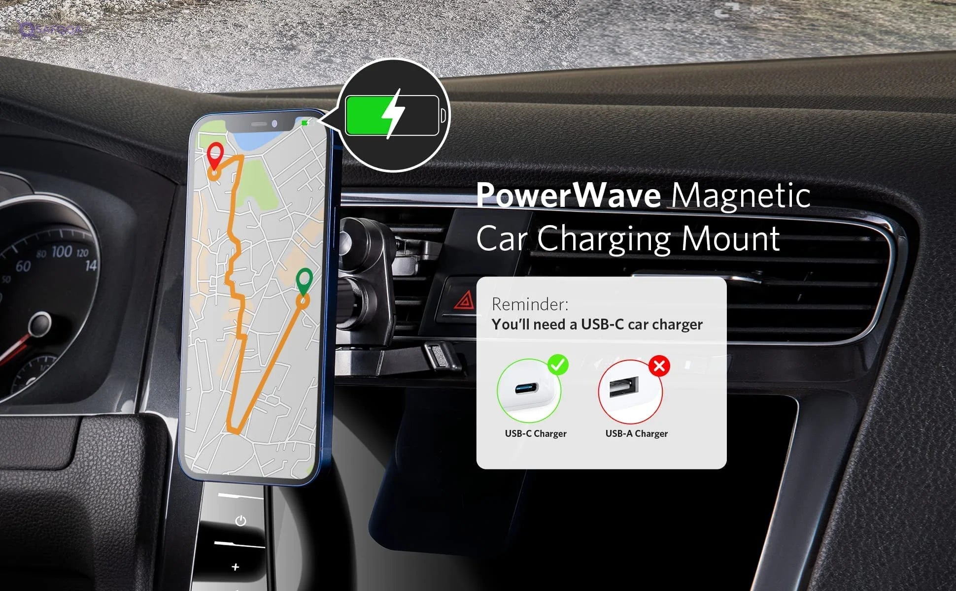 Anker PowerWave Magnetic Car Mount Charger - Safqqa