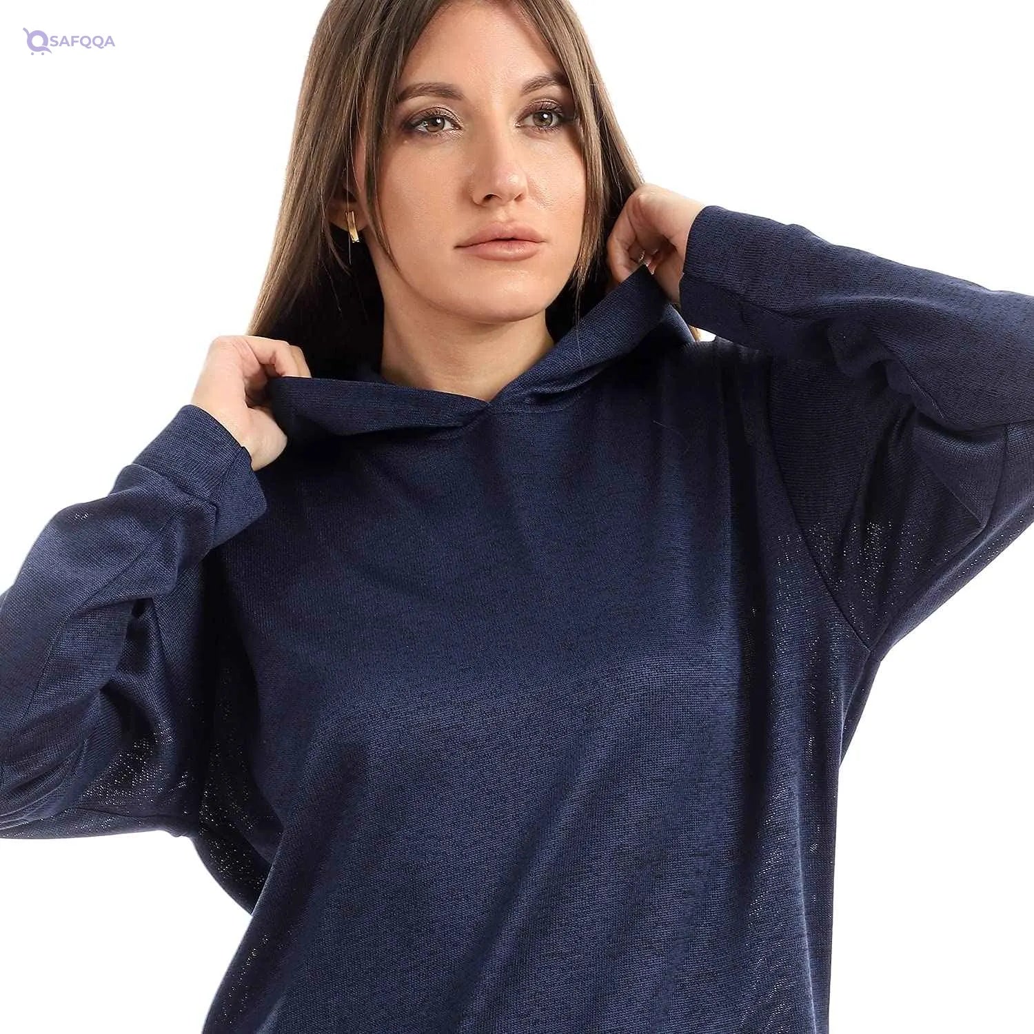 KADY Women Plain Over Sized Hoodie With Kangouroo Pocket Outerwear SWEATSHIRT - Safqqa