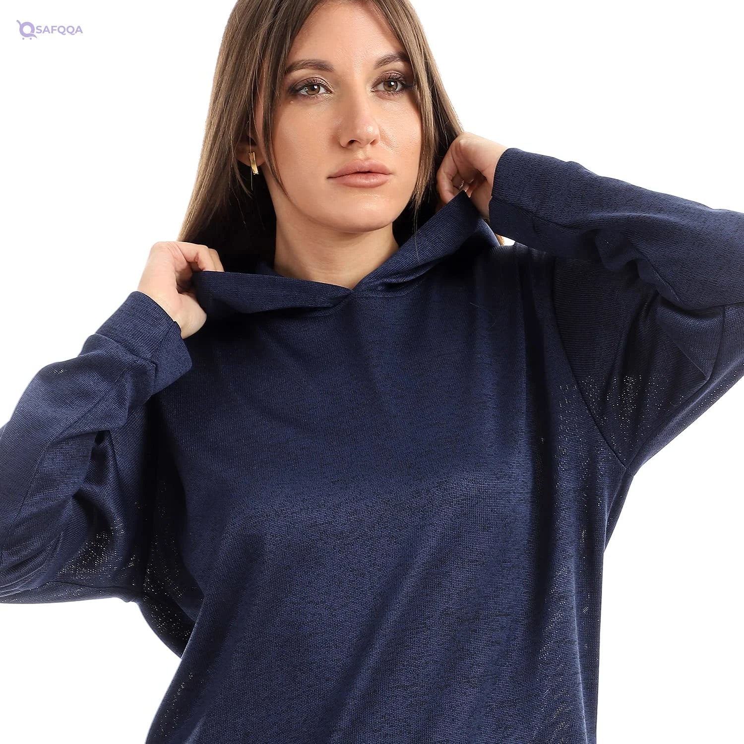 KADY Plain Over Sized Hoodie With Kangouroo Pocket For Women,Oversized, relaxed fit for a casual style. - Safqqa