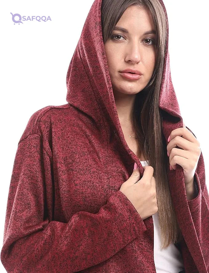 Jamila Women's Oversized Jacquard Long Sleeve Cardigan Jacket - Safqqa