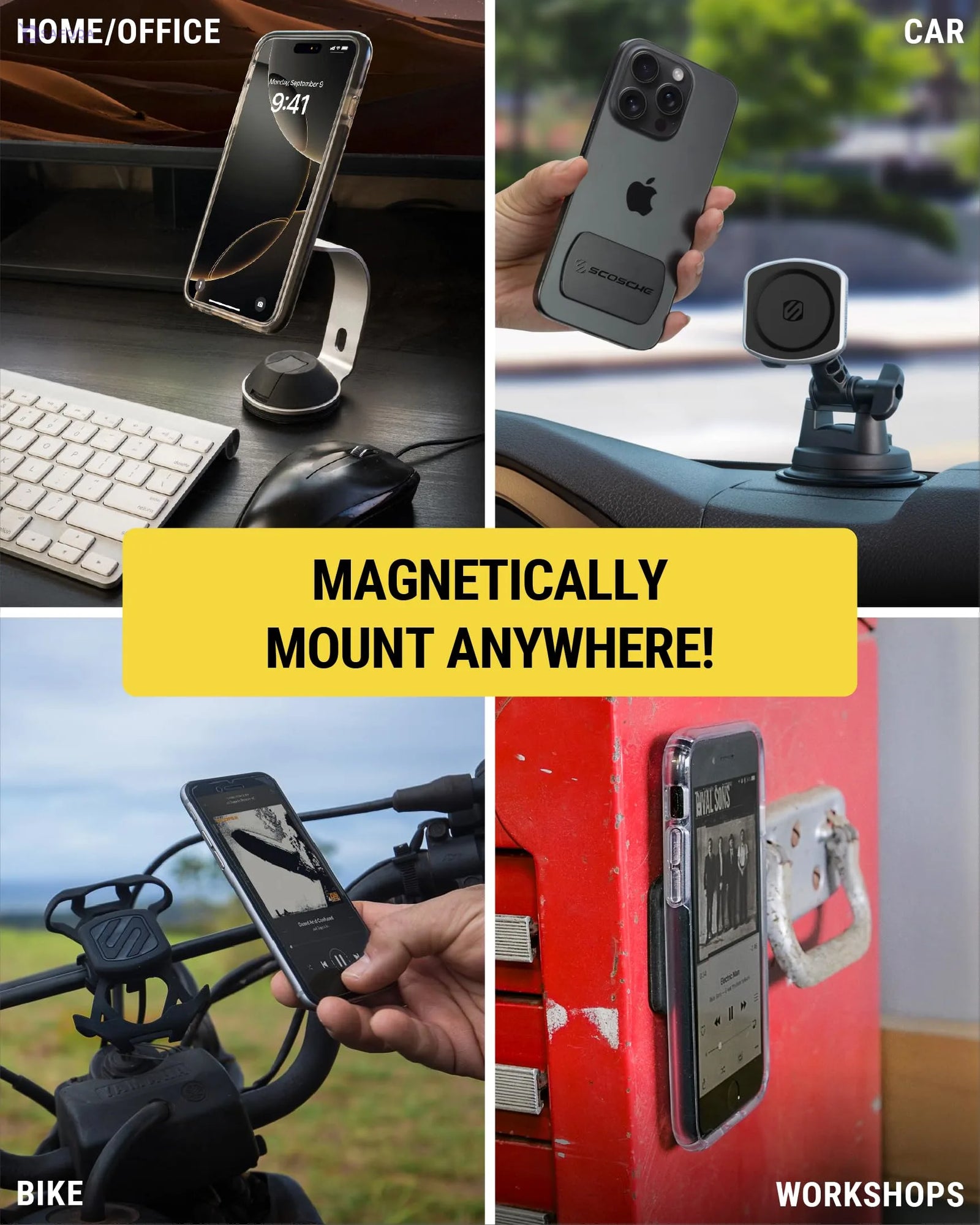 Scosche MagicMount Phone Replacement Plate Kit – Extra Strength Magnetic Hold - Safqqa