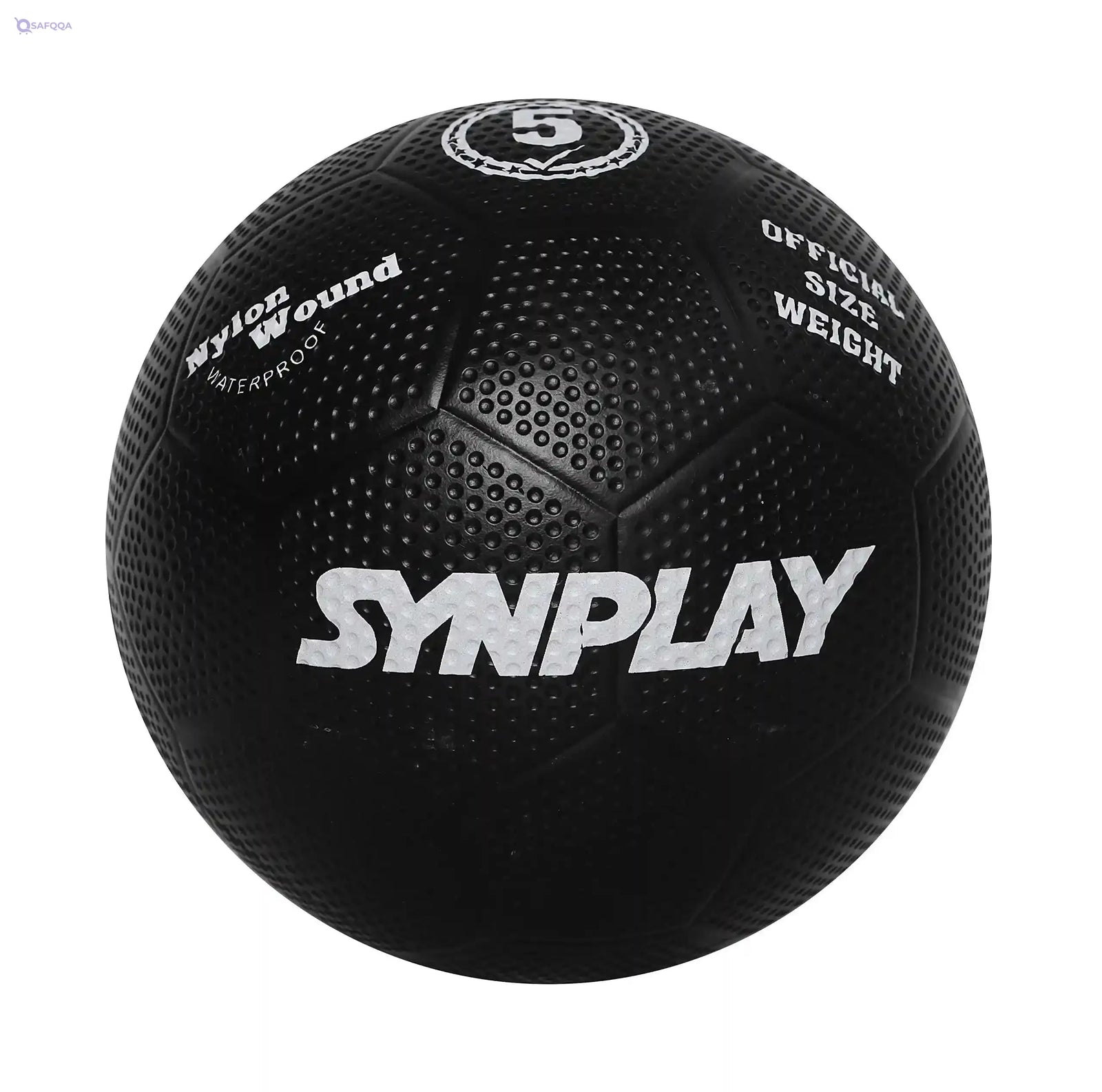 Synplay - SS00130 Rubber Soccer Ball - Dimpled Molded, Size 5 (Black) - Safqqa Egypt