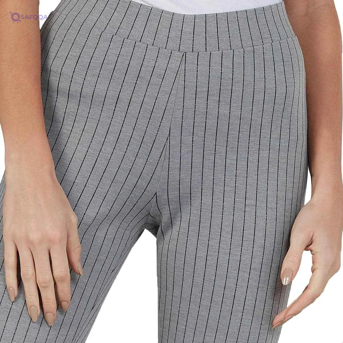 Splash Striped High-Waist Slim-Fit Pants for Women - Safqqa Egypt