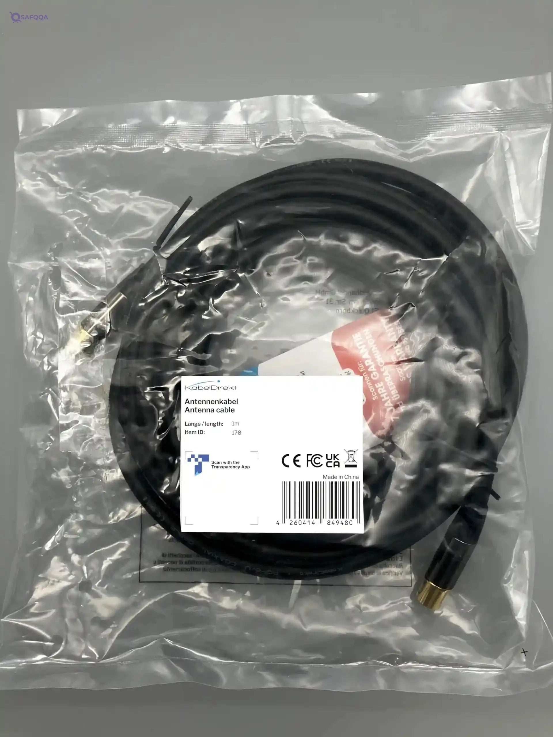 KabelDirekt 178 1m Coaxial Aerial/Antenna Cable (Male to Female, 75 Ohm, for TV, HDTV, radio, DVB-T2, DVB-C, DVB-S) PRO Series black - Safqqa Egypt