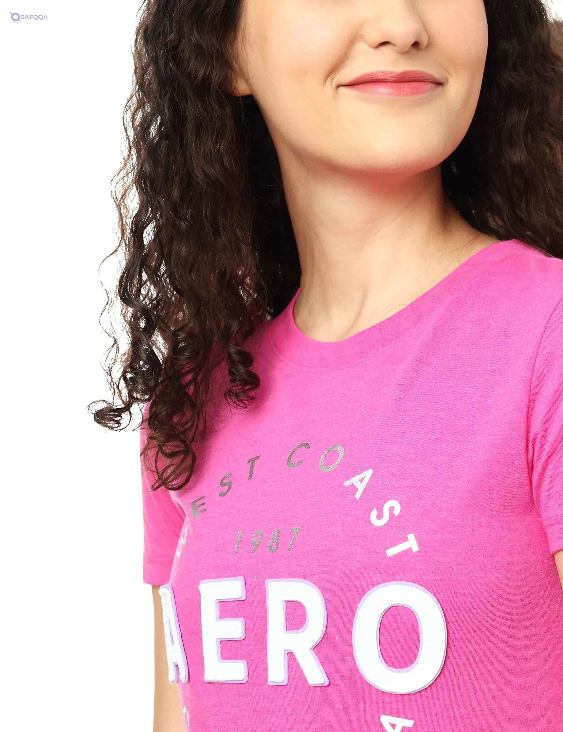 Aeropostale Contrast Print Short Sleeves T-Shirt for Women - Safqqa Egypt