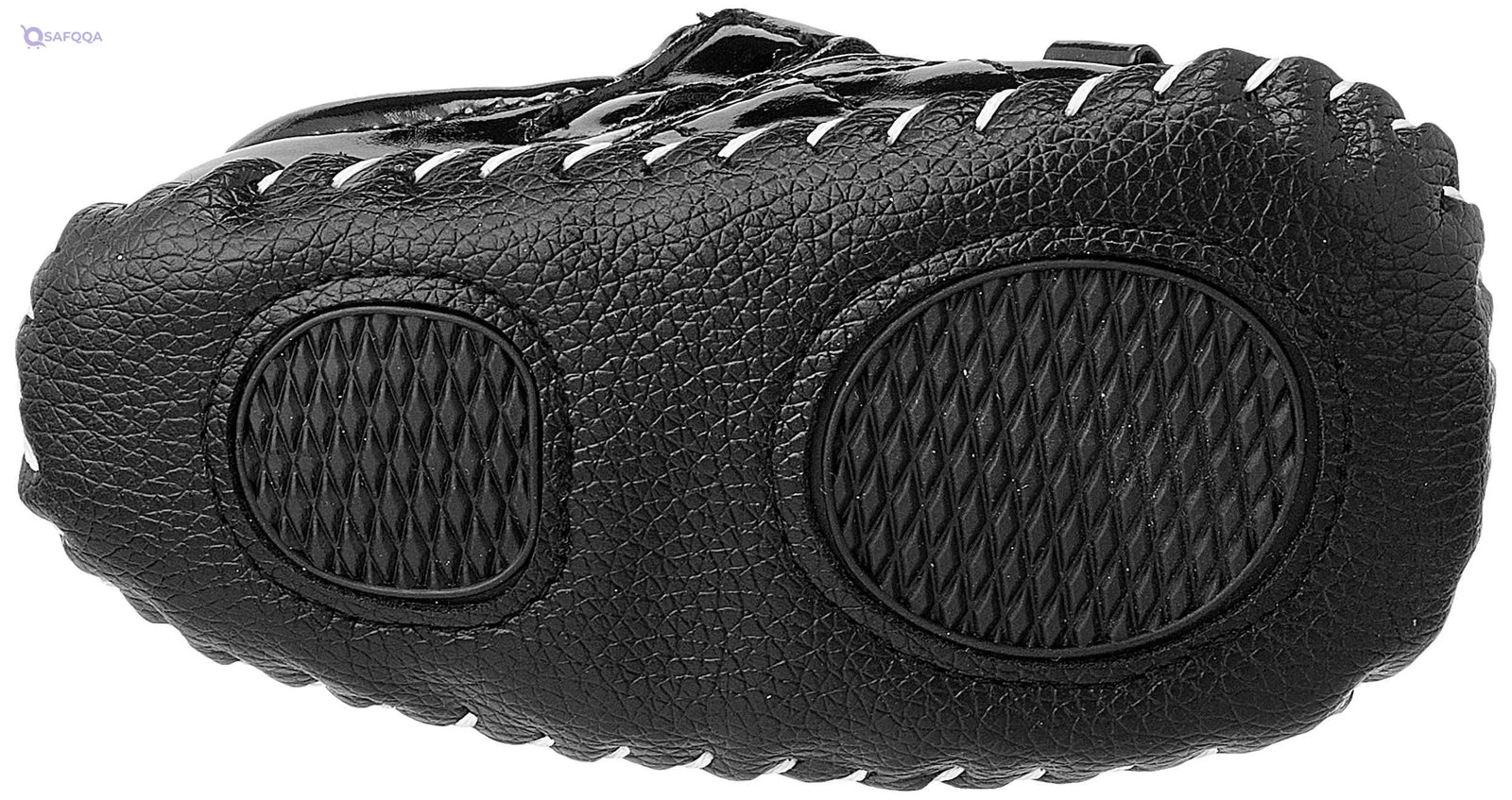 Mix & Max Quilted Patent Faux Leather Velcro-Strap Bow-Detail Shoes for Girls - Black, 12 - 18 Months - Safqqa Egypt