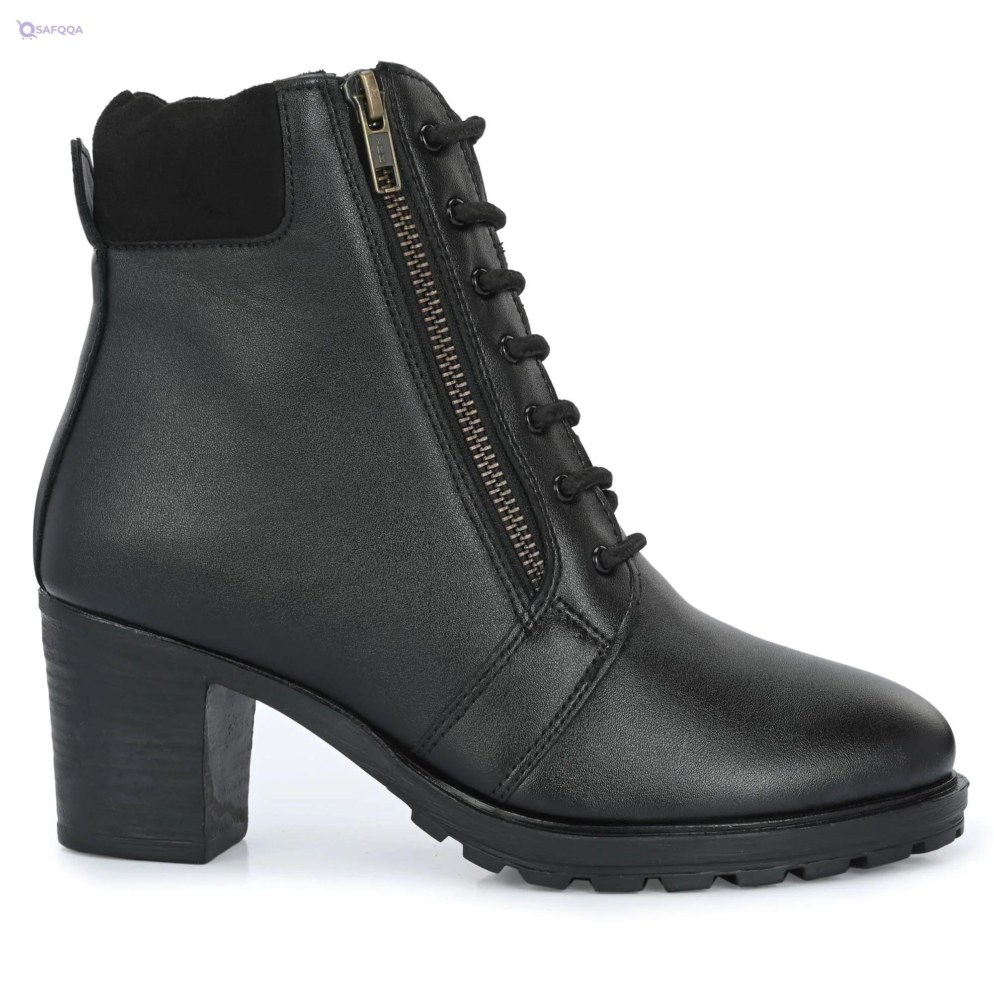 Burwood Women’s Lace-Up Zipper Boots - Safqqa