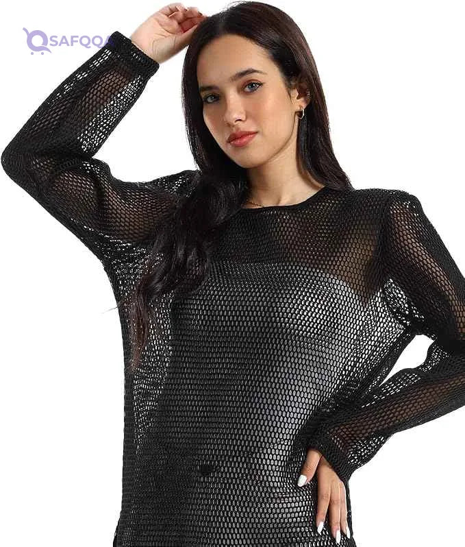EEZEEY Women's Long Sleeve Net Cover-Up - Safqqa Egypt