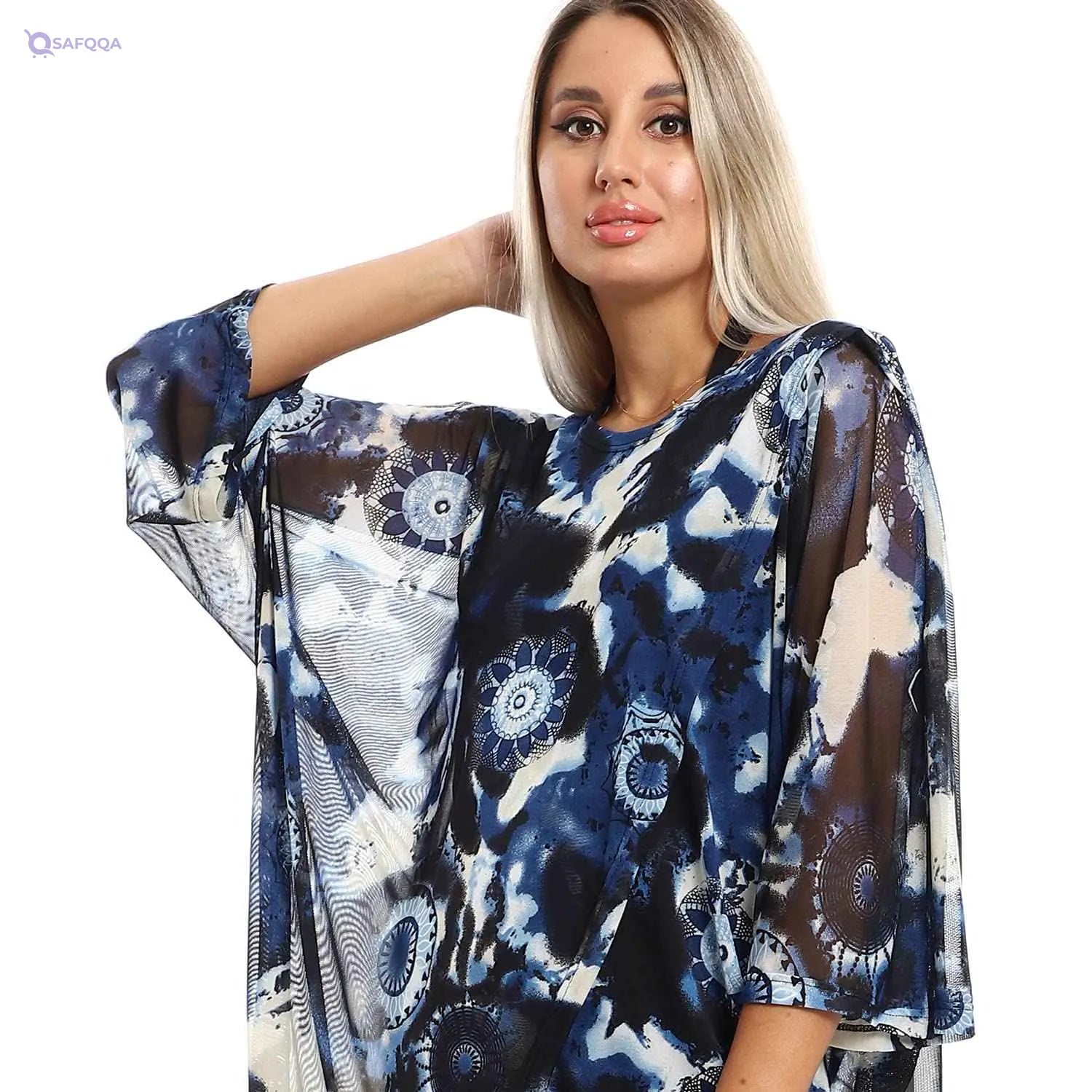 JAMILA Women Self Pattern Round Collar Cover Up OUTERWEAR - Safqqa Egypt