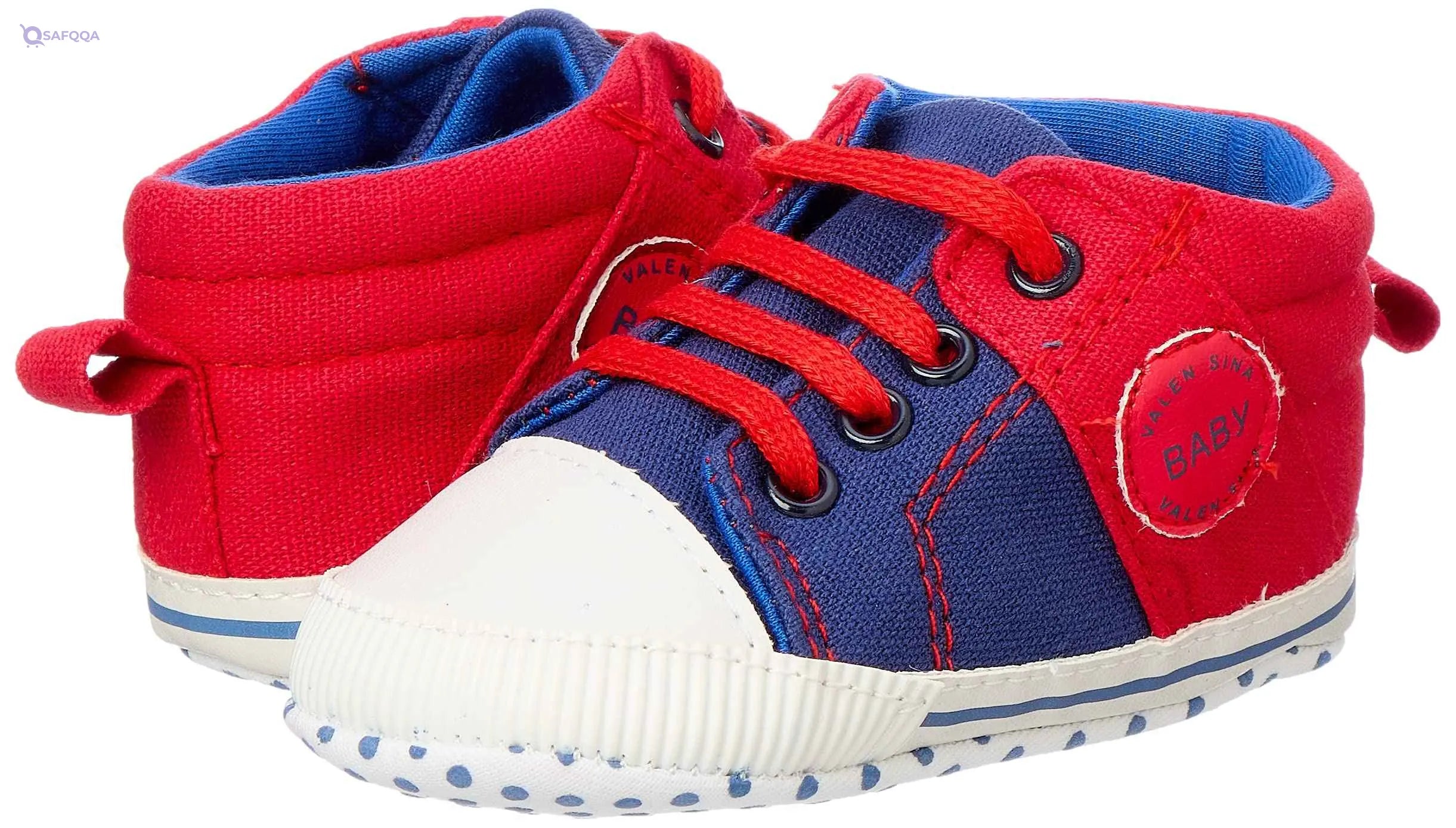 Mix and Max Two-Tone Contrast Stitching High-Top Lace-Up Shoes for Boys - Safqqa