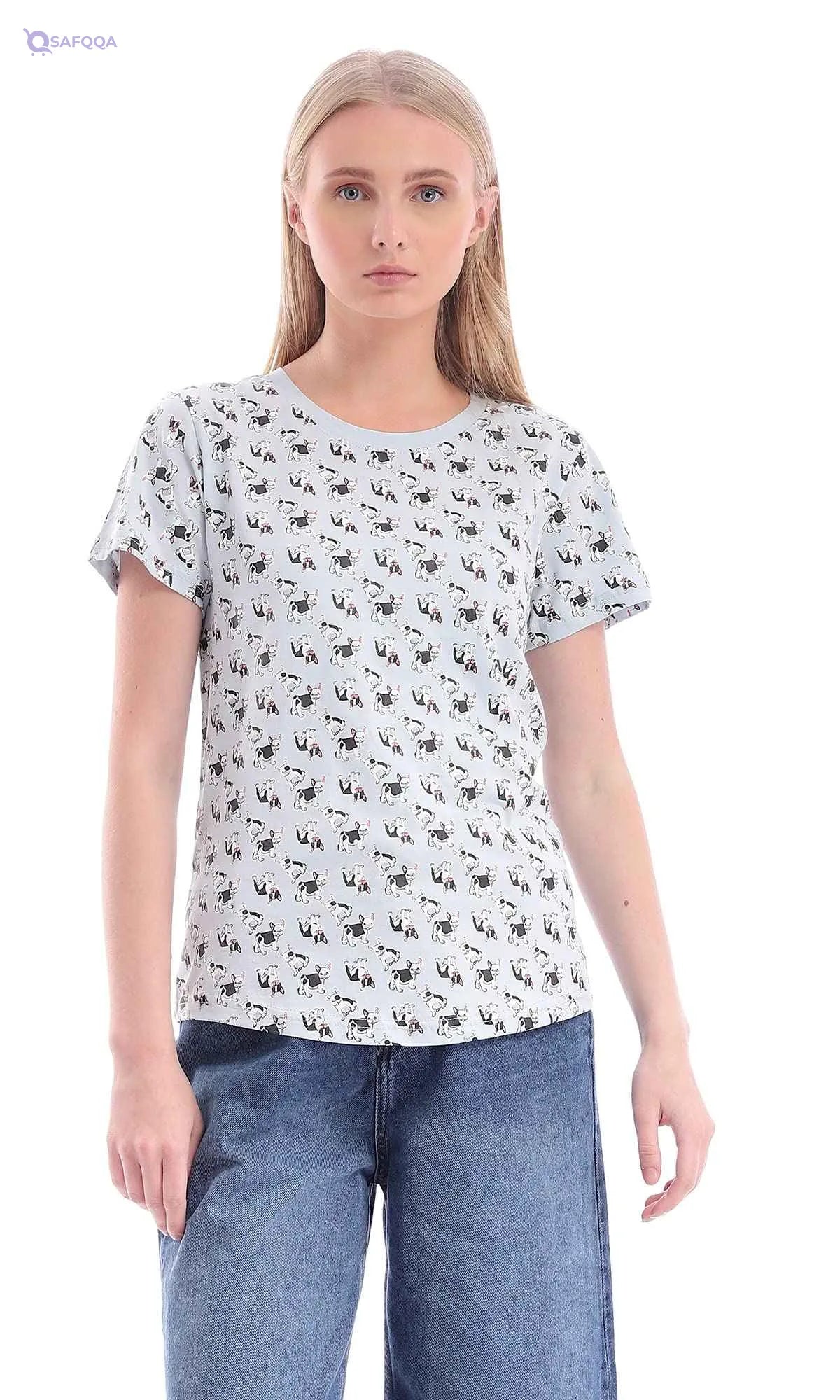 Ravin 95464 Printed Dog Round Neck Summer Tee - Safqqa Egypt