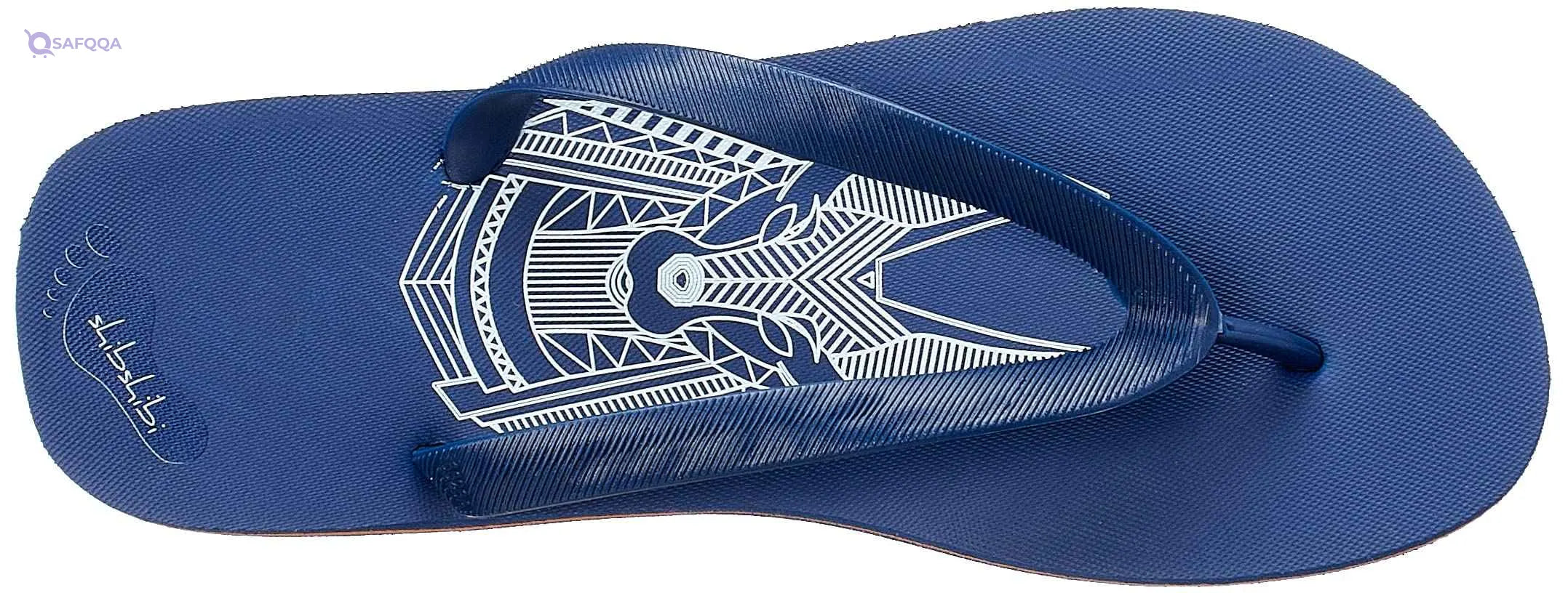 Shibshibi Blue Rubber Flip Flop Slipper For Men With Blue Plastic Strap - Safqqa